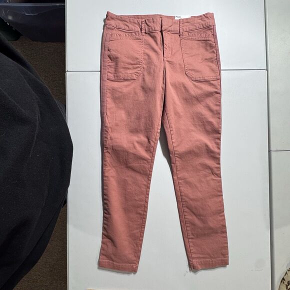 NWT Old Navy Mid Rise Pixie Chino Side Stripe Pixie Ankle Pants Amelia Rose Sz4 - Picture 2 of 11